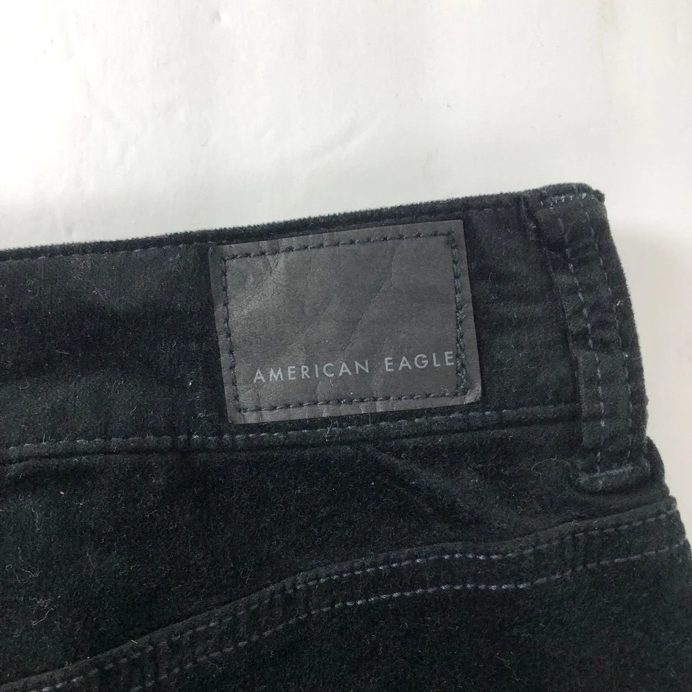 NWT American Eagle Outfitters High-Rise Mini Velvet‎ Skirt Black Super Stretch - Picture 6 of 9